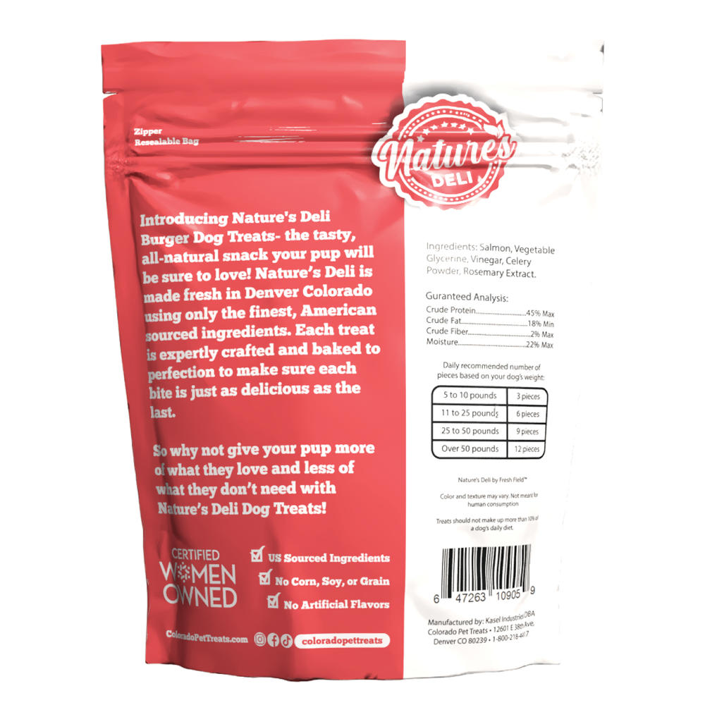 Nature's Deli Salmon Burgers Dog Treats - 5 oz.