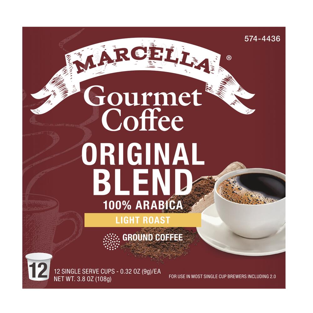 Marcella® Gourmet Coffee Original Blend Light Roast Coffee Pods - 12 Count