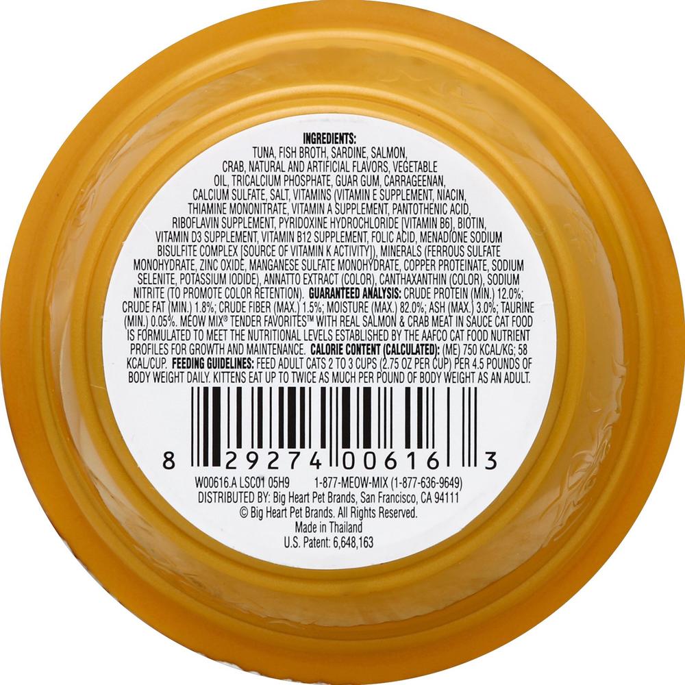 Meow Mix® Tenders in Sauce Wet Cat Food With Real Salmon & Crab - 2.75 oz