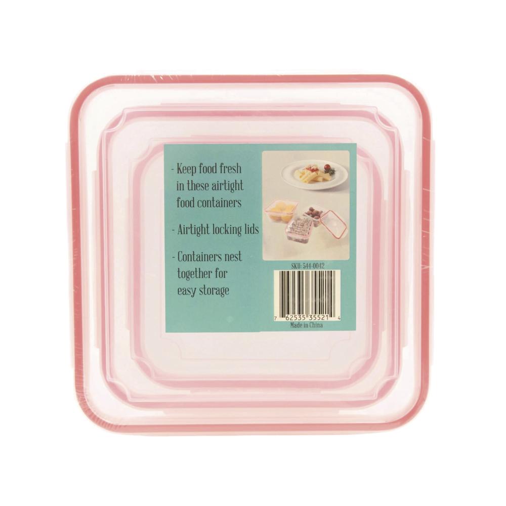 "Household Trends™ 6-Piece Plastic Food Storage Container Set"