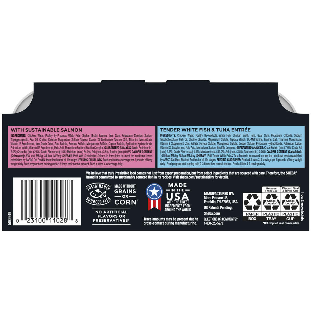 Sheba® Perfect Portions™ Pate Salmon & White Fish Wet Cat Food Variety Pack - 12 Pack