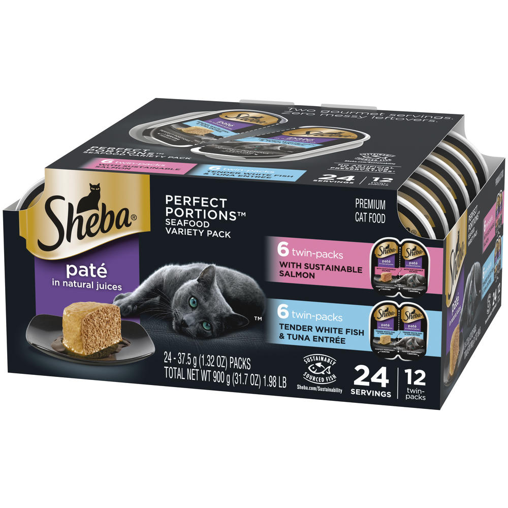 Sheba® Perfect Portions™ Pate Salmon & White Fish Wet Cat Food Variety Pack - 12 Pack
