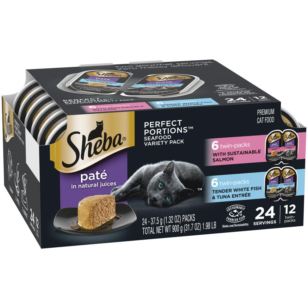 Sheba® Perfect Portions™ Pate Salmon & White Fish Wet Cat Food Variety Pack - 12 Pack