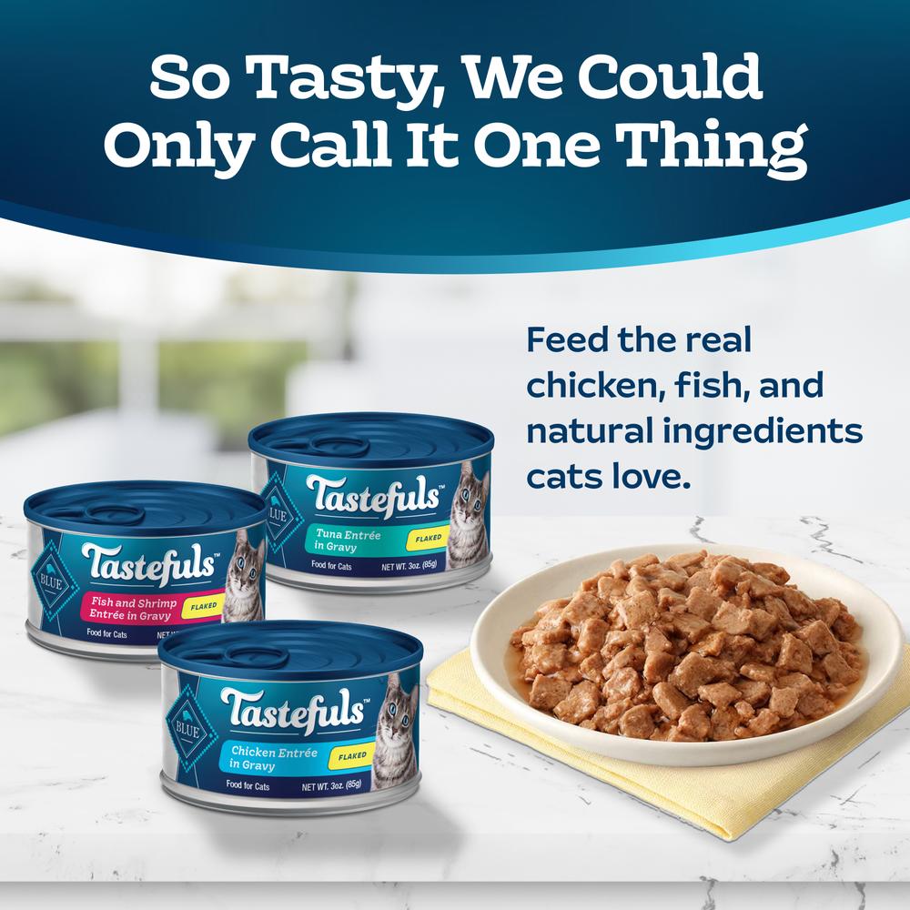 BLUE™ Tastefuls™ Entrees in Gravy Variety Pack Flaked Wet Cat Food - 24 Pack