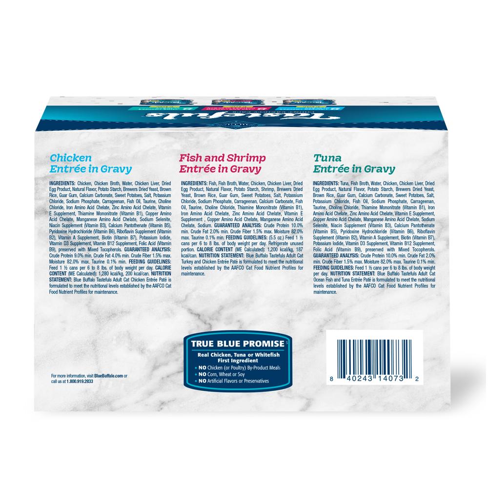 BLUE™ Tastefuls™ Entrees in Gravy Variety Pack Flaked Wet Cat Food - 24 Pack