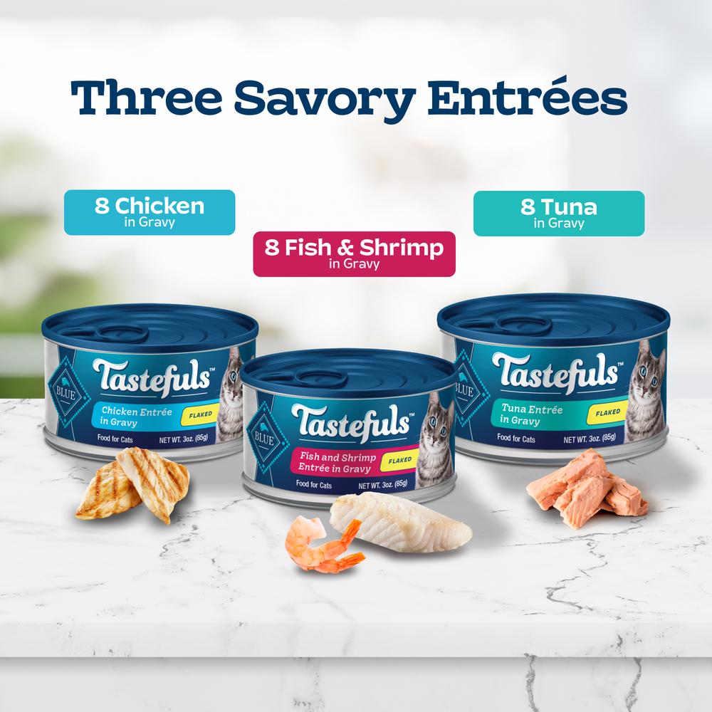 BLUE™ Tastefuls™ Entrees in Gravy Variety Pack Flaked Wet Cat Food - 24 Pack