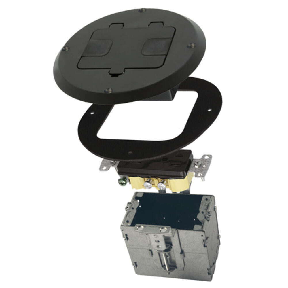 RACO 1-Gang Black Steel Round Floor Box Kit – Durable, Versatile Electrical Solution