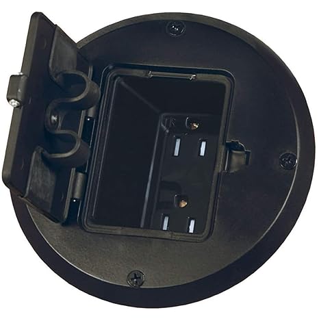 RACO 1-Gang Black Steel Round Floor Box Kit – Durable, Versatile Electrical Solution