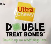 Ultra Chewy Double Treat Bones Mint Dental Dog Treats - 8 Pack