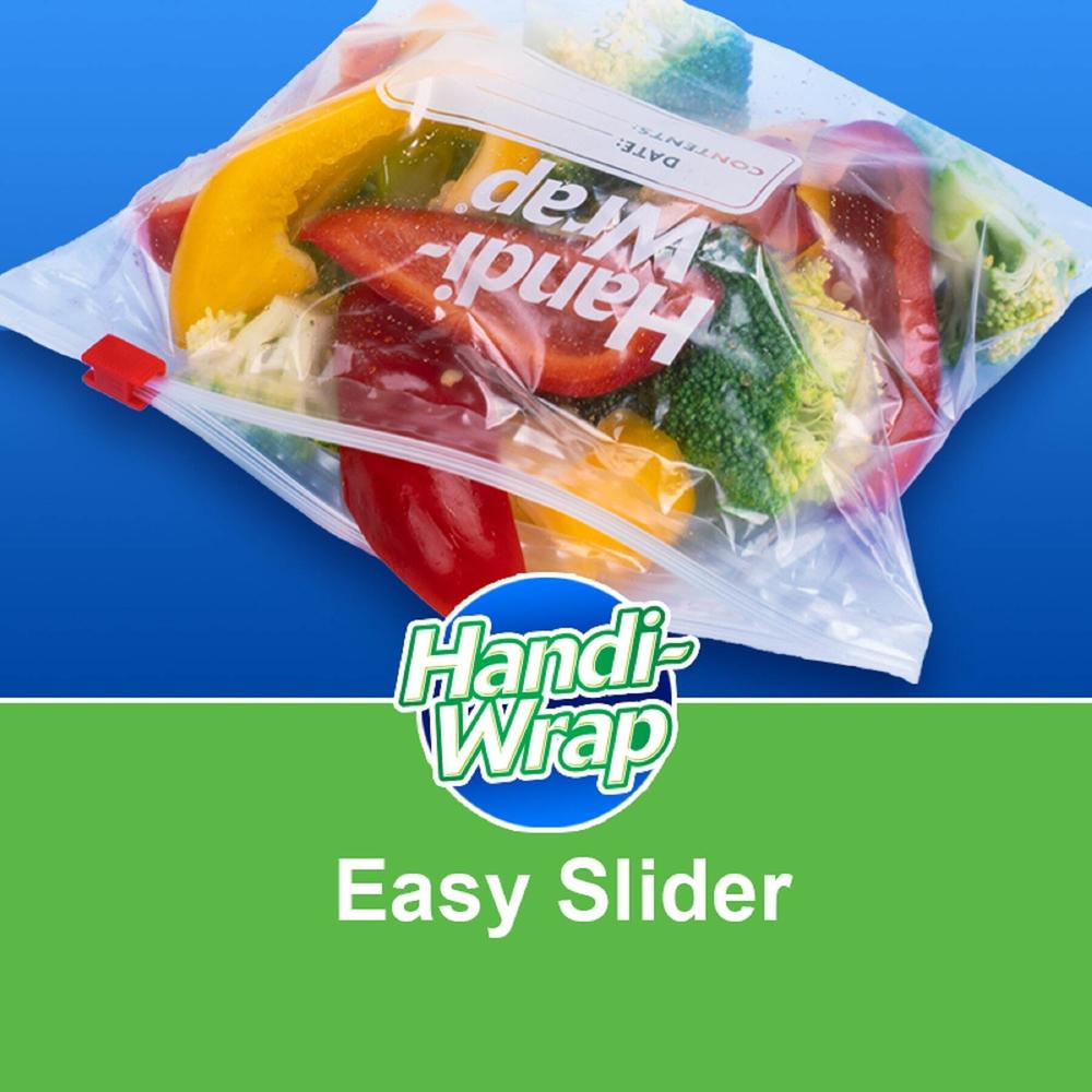 "Handi-Wrap® Quart Slider Storage Bags, 50 Count – Easy Seal & Leak-Resistant"