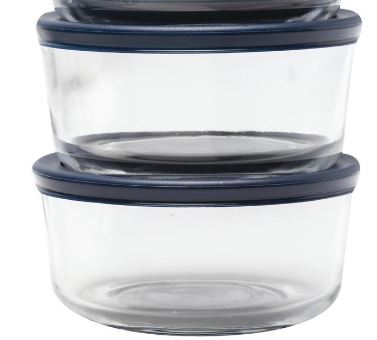 "Anchor Hocking® 6-Piece Glass Food Storage Container Set"