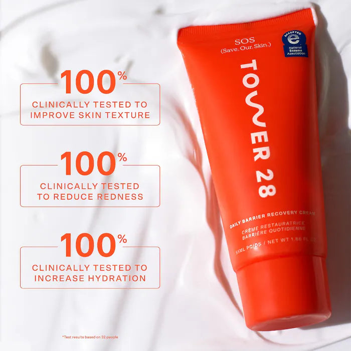Tower 28 Beauty SOS Daily Skin Barrier Redness Recovery Moisturizer