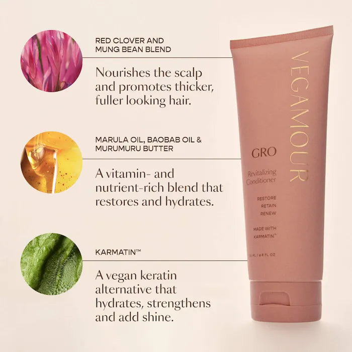 Vegamour GRO Revitalizing Shampoo and Conditioner Set for Thinning Hair