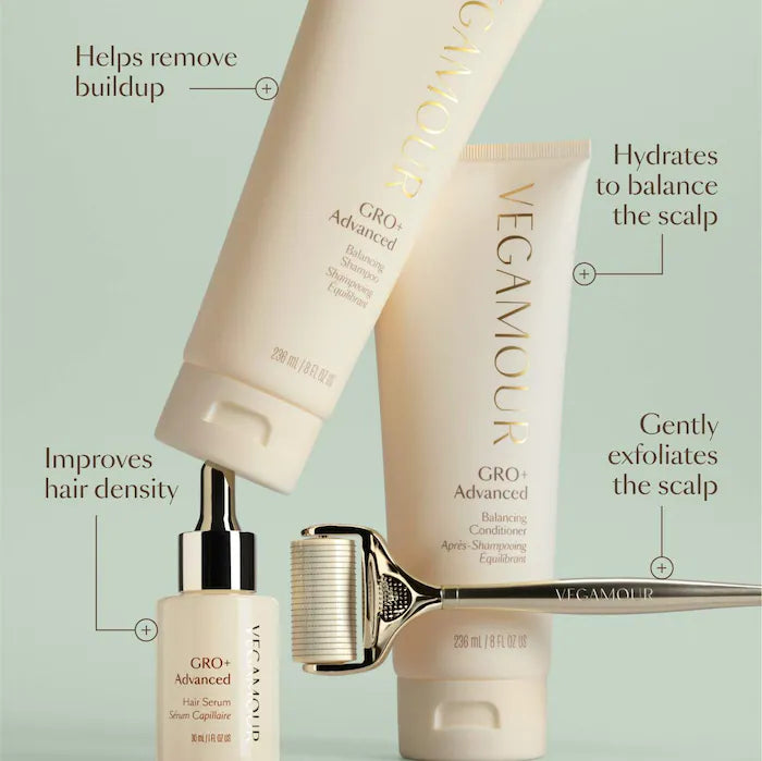 Vegamour GRO+ Advanced Balancing Shampoo and Conditioner Set for Severe Signs of Thinning