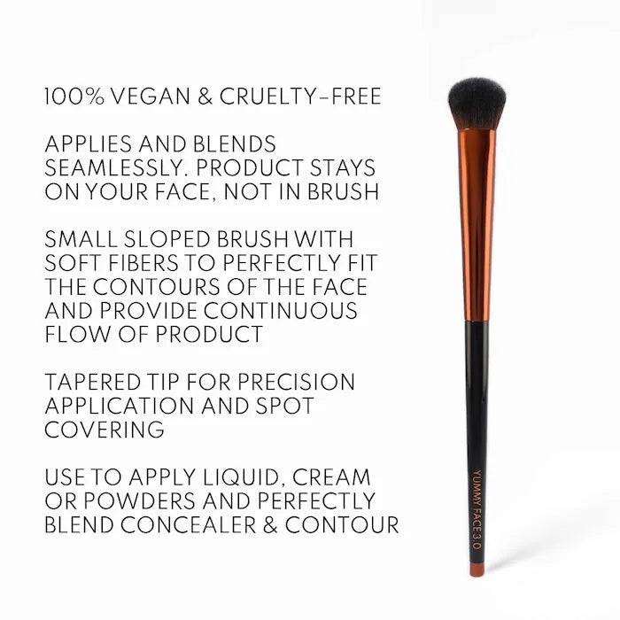 Danessa Myricks Beauty Yummy Face 3.0 Targeted All Over Face Conceal & Sculpt Brush- For liquid, Creams or Powders