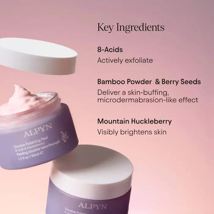 ALPYN Polishing Peel & Brightening Face Mask with 8 Acids & Huckleberry