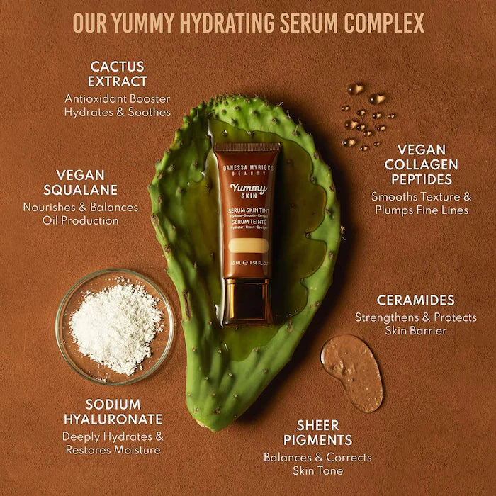 Danessa Myricks Beauty Yummy Skin Soothing Serum Skin Tint Foundation with Peptides + Ceramides