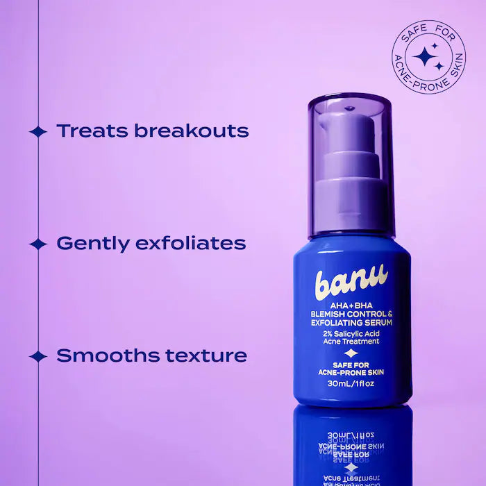 banu AHA + BHA Blemish Clearing and Exfoliating Serum with 2% Salicylic Acid