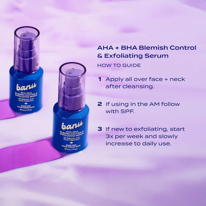 banu AHA + BHA Blemish Clearing and Exfoliating Serum with 2% Salicylic Acid