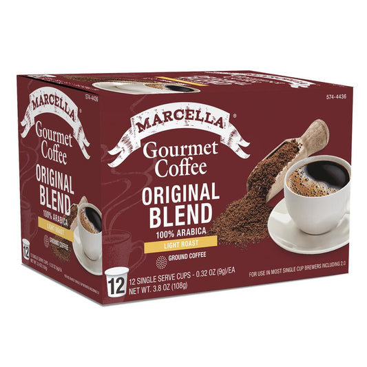 Marcella® Gourmet Coffee Original Blend Light Roast Coffee Pods - 12 Count