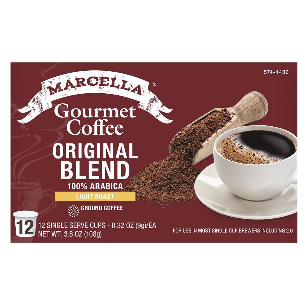 Marcella® Gourmet Coffee Original Blend Light Roast Coffee Pods - 12 Count