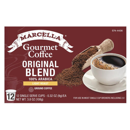 Marcella® Gourmet Coffee Original Blend Light Roast Coffee Pods - 12 Count