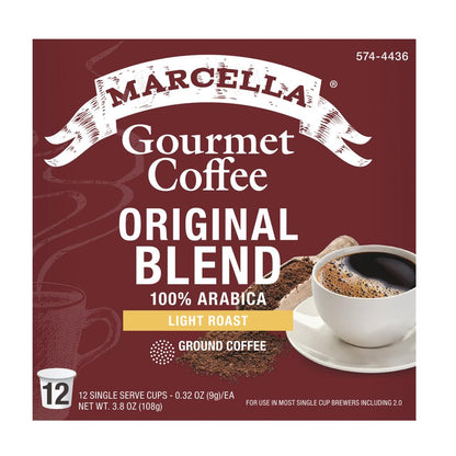 Marcella® Gourmet Coffee Original Blend Light Roast Coffee Pods - 12 Count