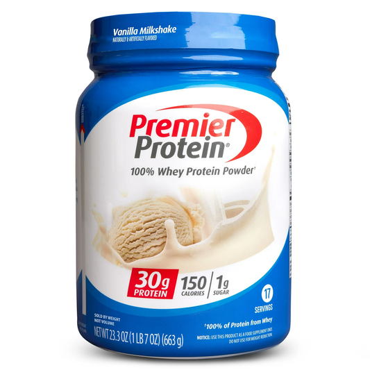 Saim Premier Protein 100% Whey Protein Powder, Vanilla Milkshake, 30g Protein, 23.3 oz, 1.7 lb