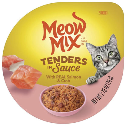 Meow Mix® Tenders in Sauce Wet Cat Food With Real Salmon & Crab - 2.75 oz