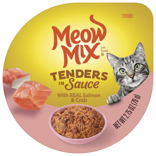 Meow Mix® Tenders in Sauce Wet Cat Food With Real Salmon & Crab - 2.75 oz