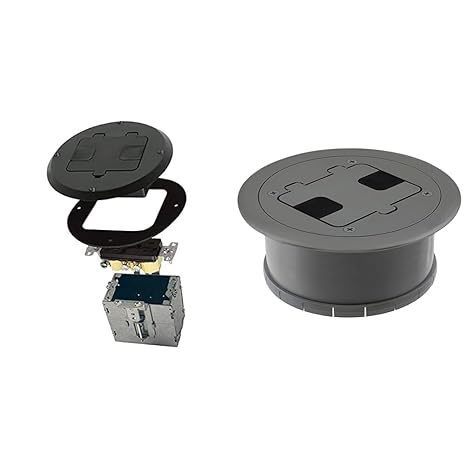 RACO 1-Gang Black Steel Round Floor Box Kit – Durable, Versatile Electrical Solution