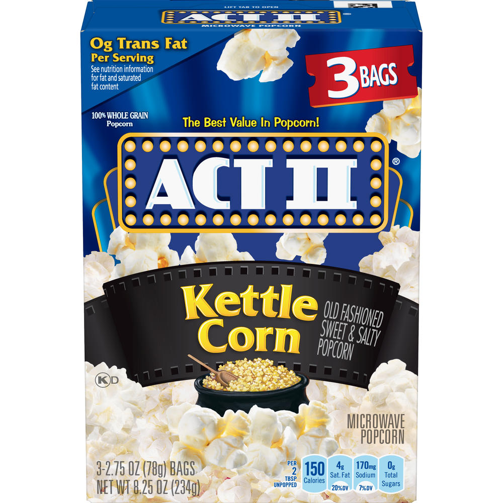 Act II® Kettle Corn Microwave Popcorn - 3 Pack
