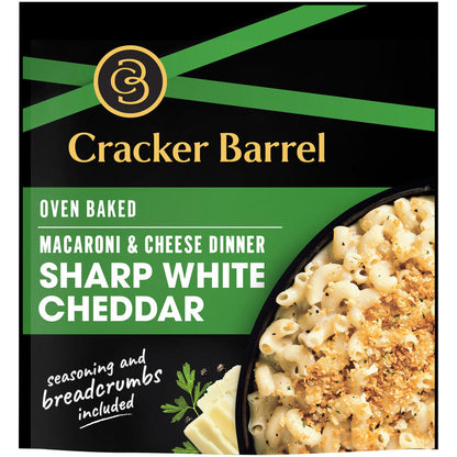 Cracker Barrel Sharp White Cheddar Oven Baked Macaroni & Cheese Dinner - 12.34 oz