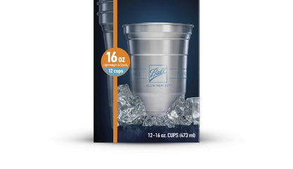 Ball® 16 oz. Aluminum Ultimate Cold-Drink Cups - 12 Count
