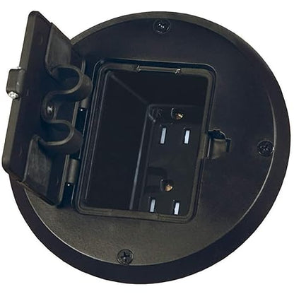 RACO 1-Gang Black Steel Round Floor Box Kit – Durable, Versatile Electrical Solution