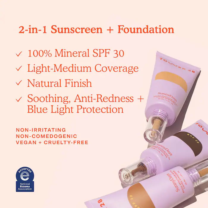 Tower 28 Beauty  SunnyDays SPF 30 Tinted Sunscreen Foundation