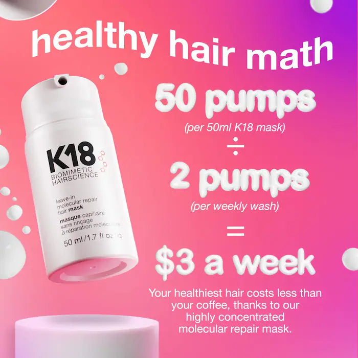 K18 Biomimetic Hairscience  Leave-In Molecular Repair Hair Mask