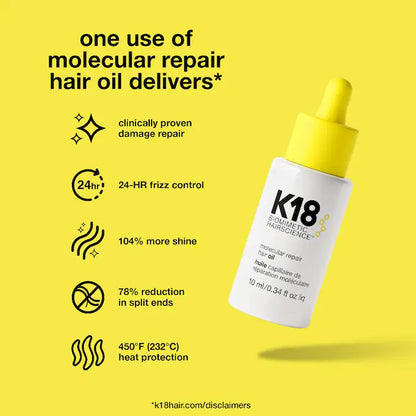 K18 Biomimetic Hairscience  Mini Molecular Repair Hair Oil
