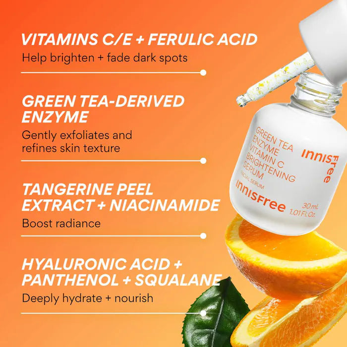 innisfree  Green Tea Enzyme Vitamin C Brightening Serum