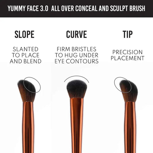 Danessa Myricks Beauty  Yummy Face 3.0 Targeted All Over Face Conceal & Sculpt Brush- For liquid, Creams or Powders