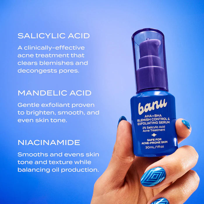 banu  AHA + BHA Blemish Clearing and Exfoliating Serum with 2% Salicylic Acid