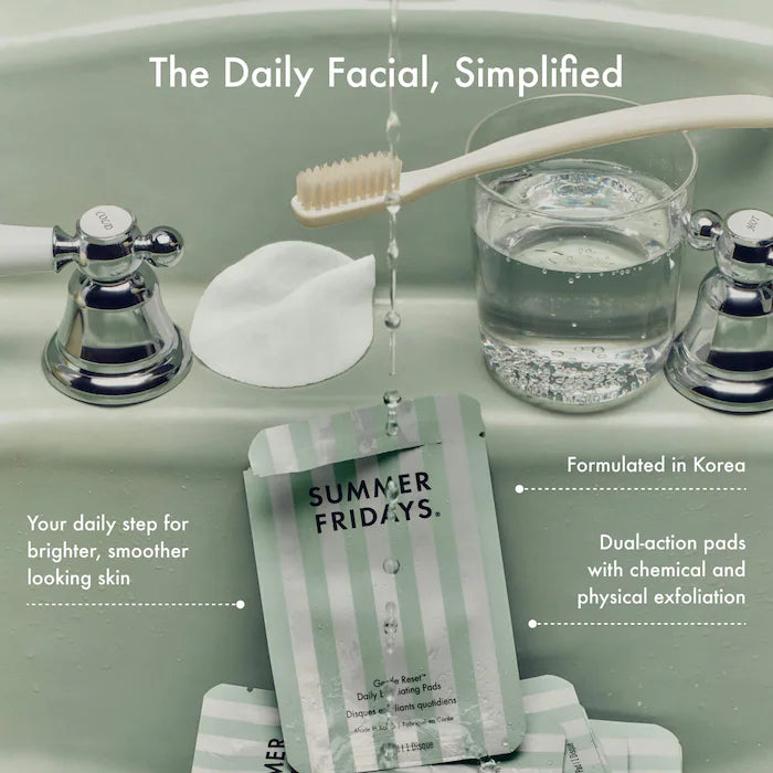 Summer Fridays  Gentle Reset Daily Exfoliating Pads to Smooth + Minimize Pores with AHAs